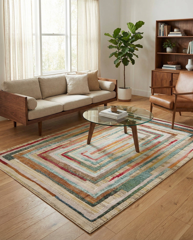 Outdoor Marrakesh Collection Area Rug -  Ouarzazate Rectangle Multi Beige  lifestyle 10