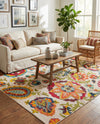 Outdoor Marrakesh Collection Area Rug - Fes Rectangle Multi Beige  lifestyle 9