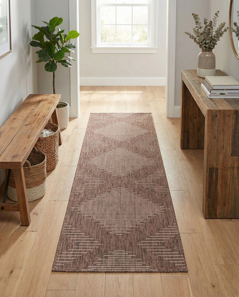 Urban Terrace Collection Area Rug -  Chelsea (Brown) Runner Brown  lifestyle 79