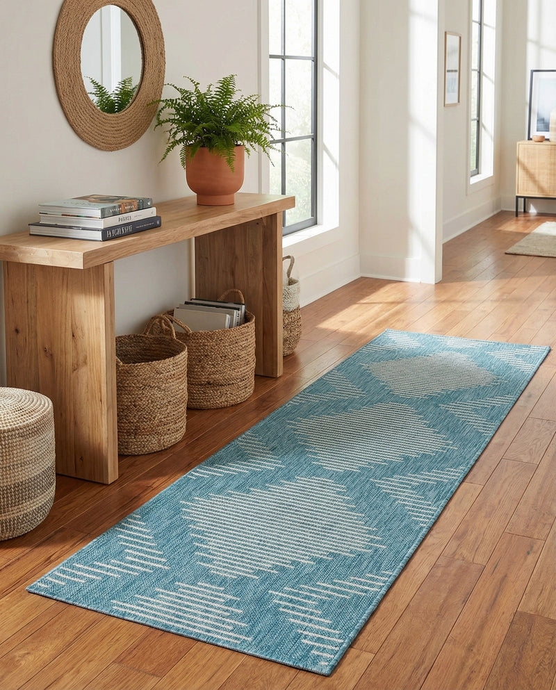 Urban Terrace Collection Area Rug -  Chelsea (Light Aqua) Runner Light Aqua  lifestyle 77