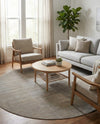 Soho Elegance Collection Area Rug - Chelsea (Gray) Round Gray  lifestyle 28
