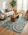 Seaside Blooms Collection Area Rug -  Eden Rectangle Light Blue  lifestyle 48