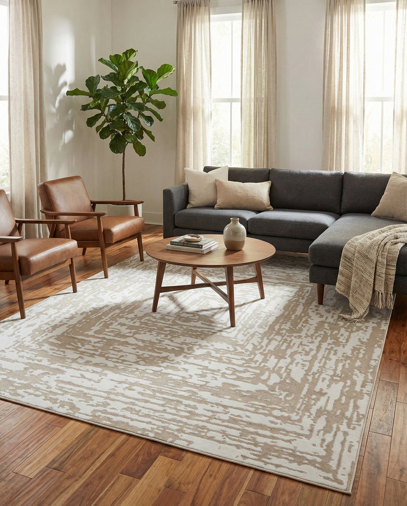 Sanctuary Retreat Collection Area Rug -  Asylum Rectangle White Bone  lifestyle 30
