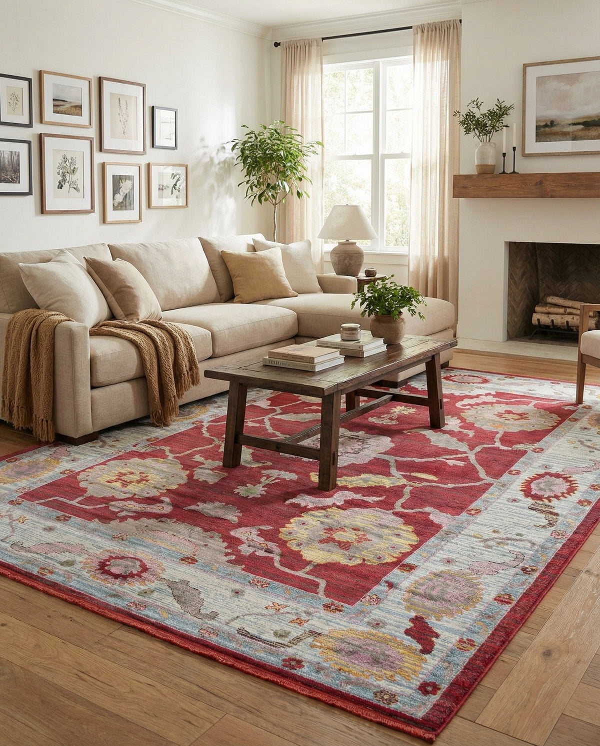 Arcadia Rugs Collection Area Rug - Eden (Red) Rectangle Red  lifestyle 19