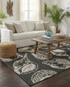 Seaside Haven Rugs Collection Area Rug -  Lighthouse (Black and White) Rectangle Black and White  lifestyle 9