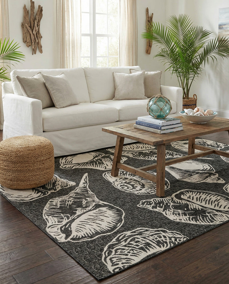 Seaside Haven Rugs Collection Area Rug -  Lighthouse (Black and White) Rectangle Black and White  lifestyle 9