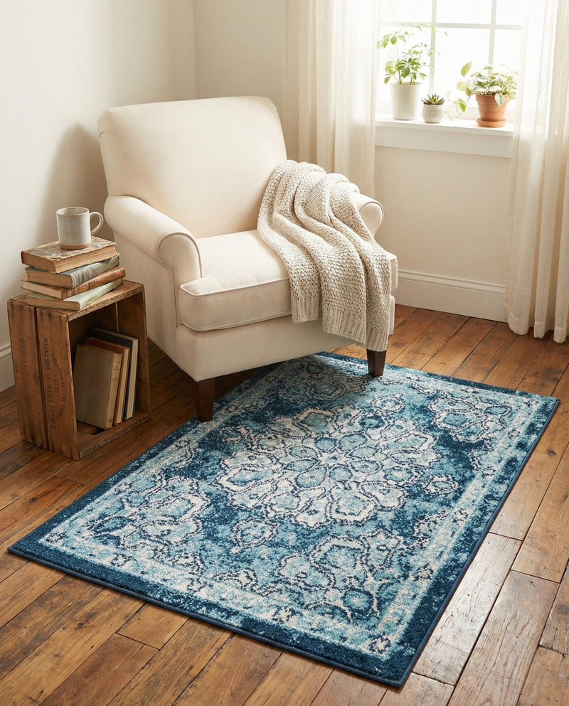 Beverly Grove Collection Area Rug - Melrose (Navy Blue) Rectangle Navy Blue  lifestyle 27