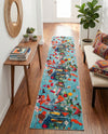 Colorburst Oasis Collection Area Rug -  Fresco Runner Aqua  lifestyle 46