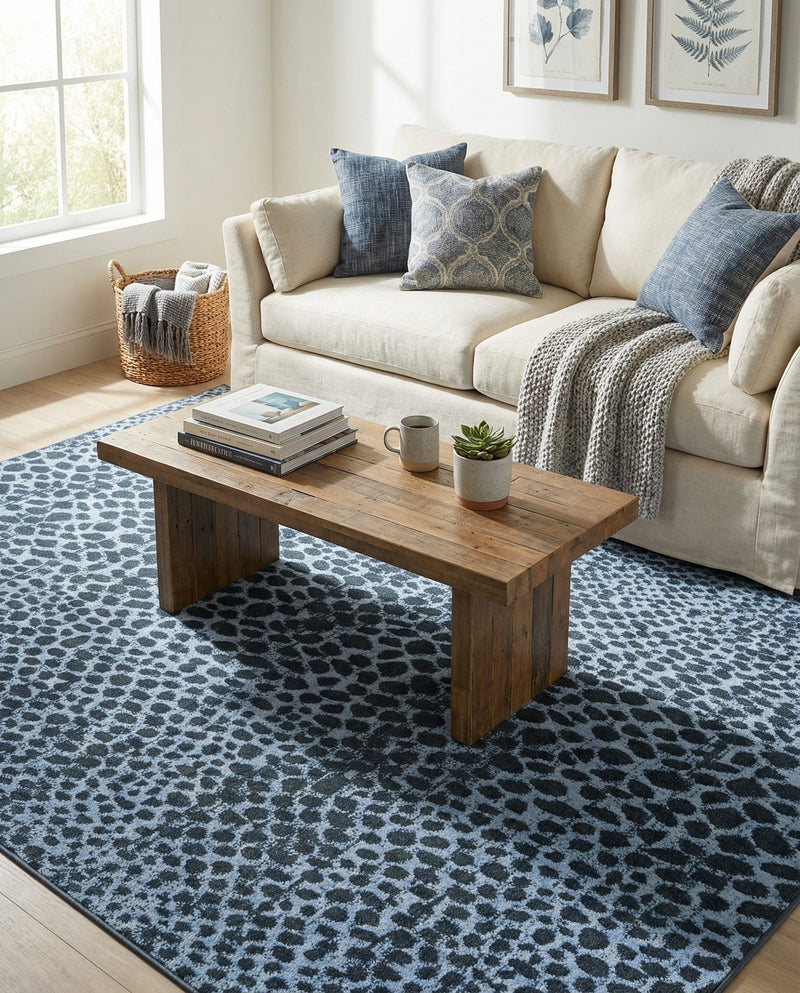 Aegean Elegance Washables Collection Area Rug -  Mykonos Rectangle Navy Blue  lifestyle 15