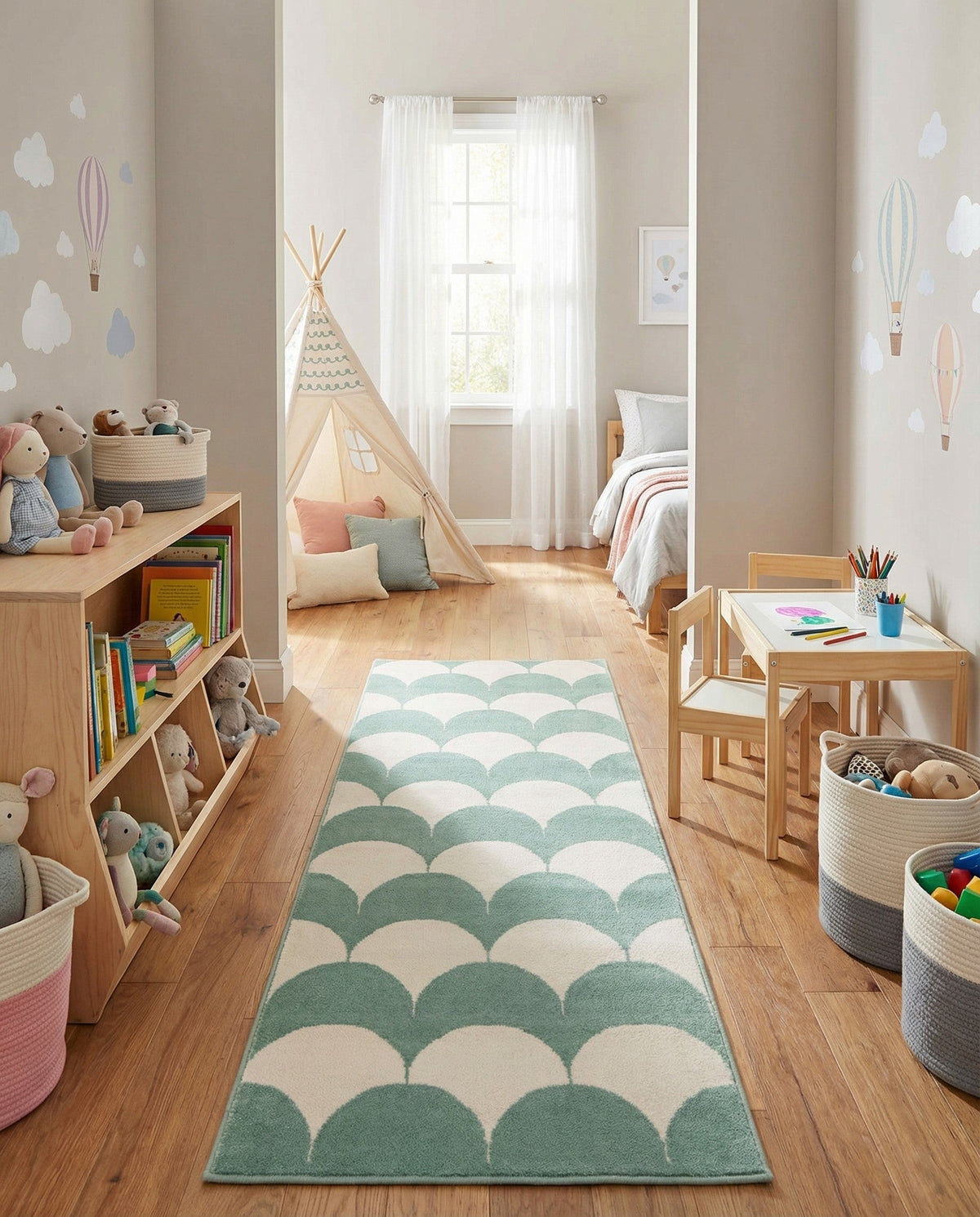 Wonder Tykes Collection Area Rug - Sparklewood Runner Soft Green  lifestyle 134