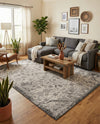 Tribal Terrace Treasures Collection Area Rug - Mayan Marina (Charcoal Gray) Rectangle Charcoal Gray  lifestyle 4