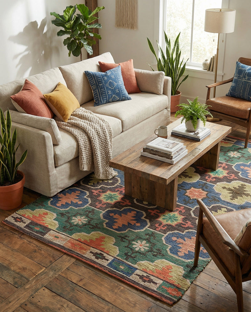 Savannah Threads Collection Area Rug - Greenwich Rectangle Multi  lifestyle 4