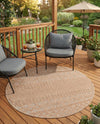 Garden Lattice Charm Collection Area Rug -  Pergola (Beige) Round Beige  lifestyle 47