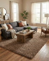 Plush Oasis Collection Area Rug - Serenity (Sandy Brown) Rectangle Sandy Brown  lifestyle 8