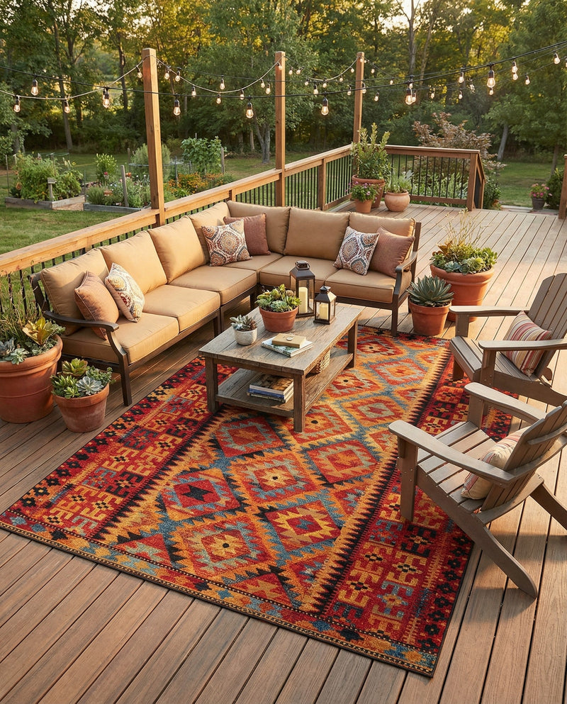 Safari Escape Rugs Collection Area Rug -  Kalahari Rectangle Multi  lifestyle 36