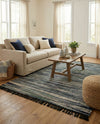 Savannah Jute Collection Area Rug - Nantucket Rectangle Green and Ivory  lifestyle 18
