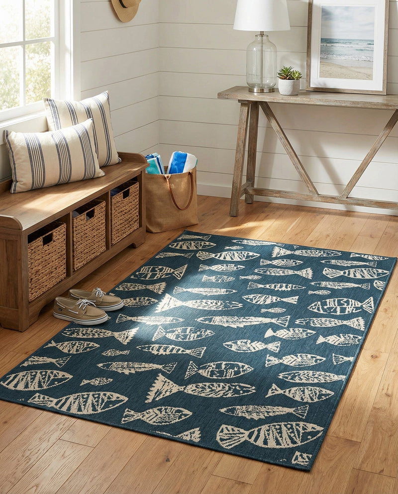 Seaside Haven Rugs Collection Area Rug -  Oceanview Rectangle Blue  lifestyle 4