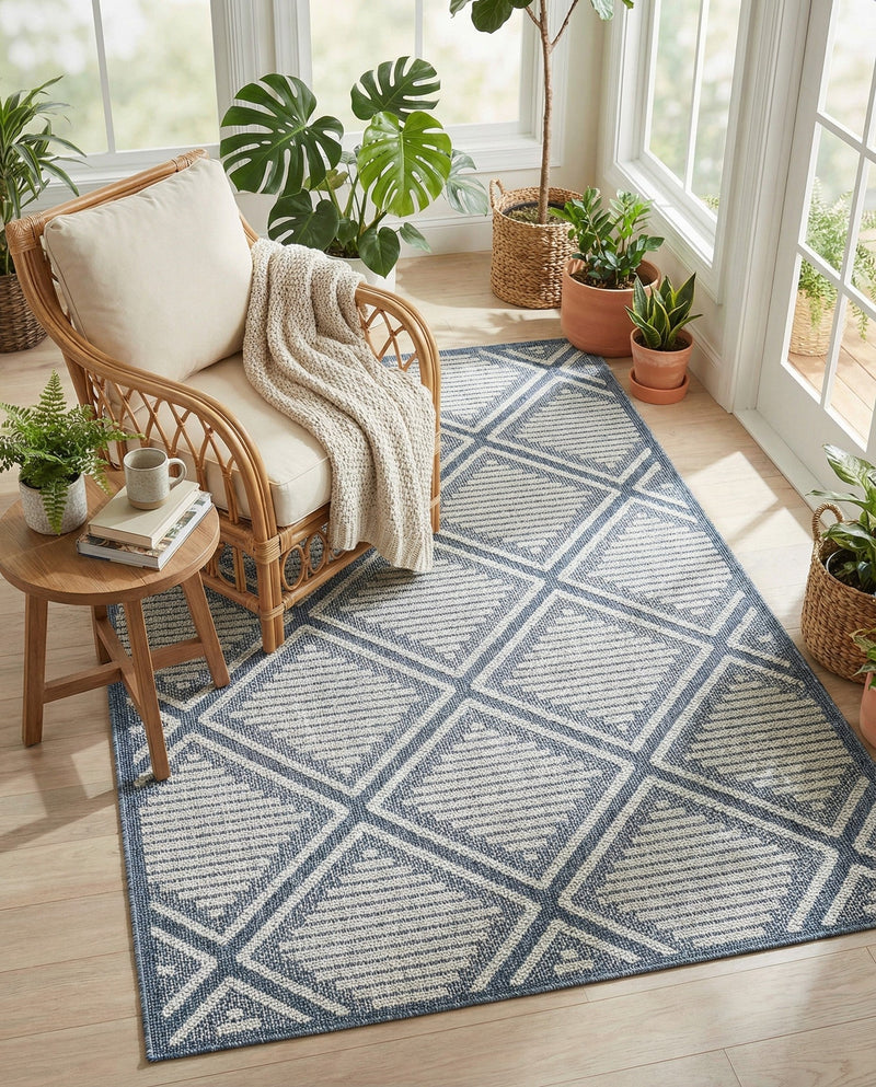 Savannah Pergola Collection Area Rug -  Eden Rectangle Navy Blue  lifestyle 14
