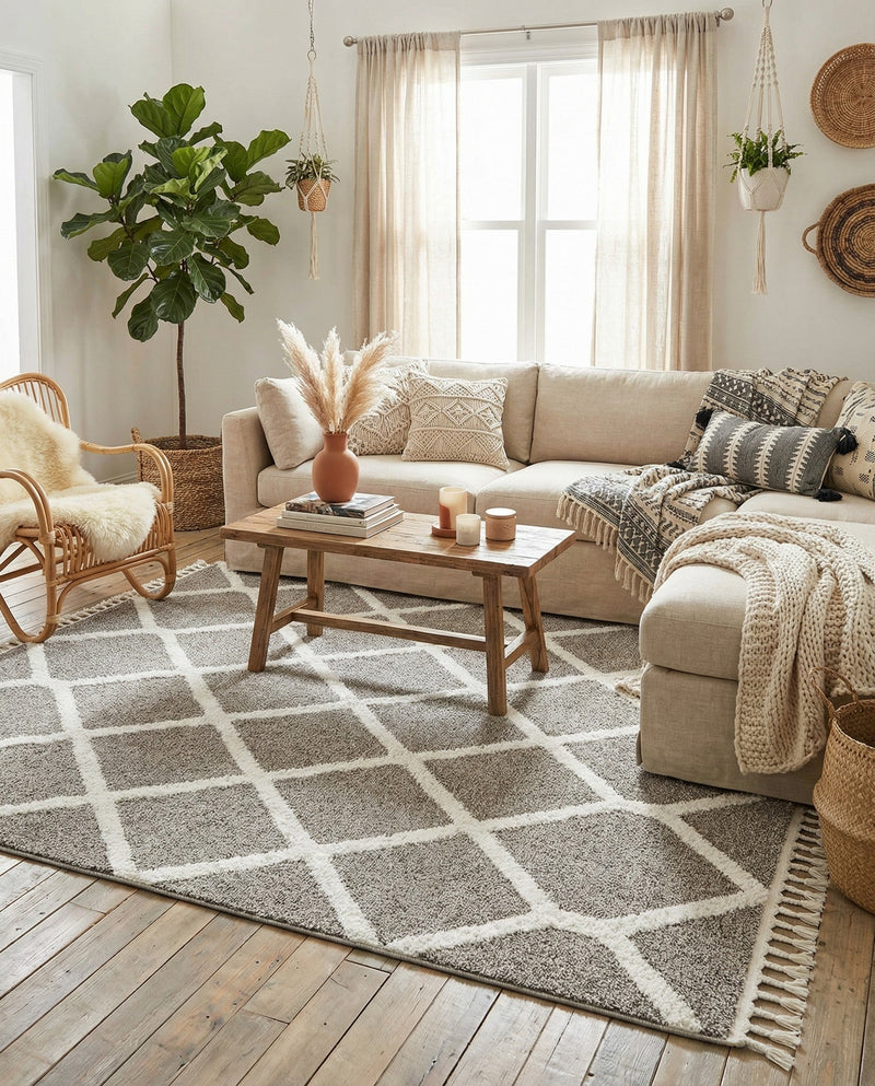 Sahara Chic Collection Area Rug -  Tuareg Rectangle Gray  lifestyle 38