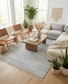 Thar Cotton Collection Area Rug - Jaisalmer (Light Gray) Rectangle Light Gray  lifestyle 4
