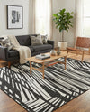 Urban Terrace Collection Area Rug -  Queens Rectangle Black and White  lifestyle 3