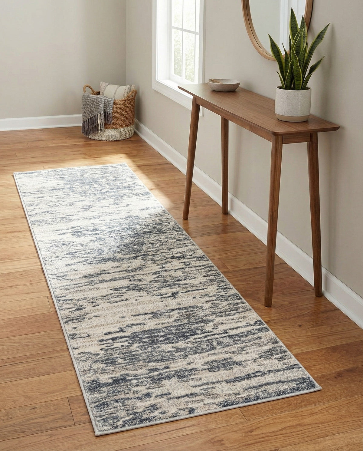 Serenity Sands Collection Area Rug - Dunescape Runner Gray  lifestyle 134