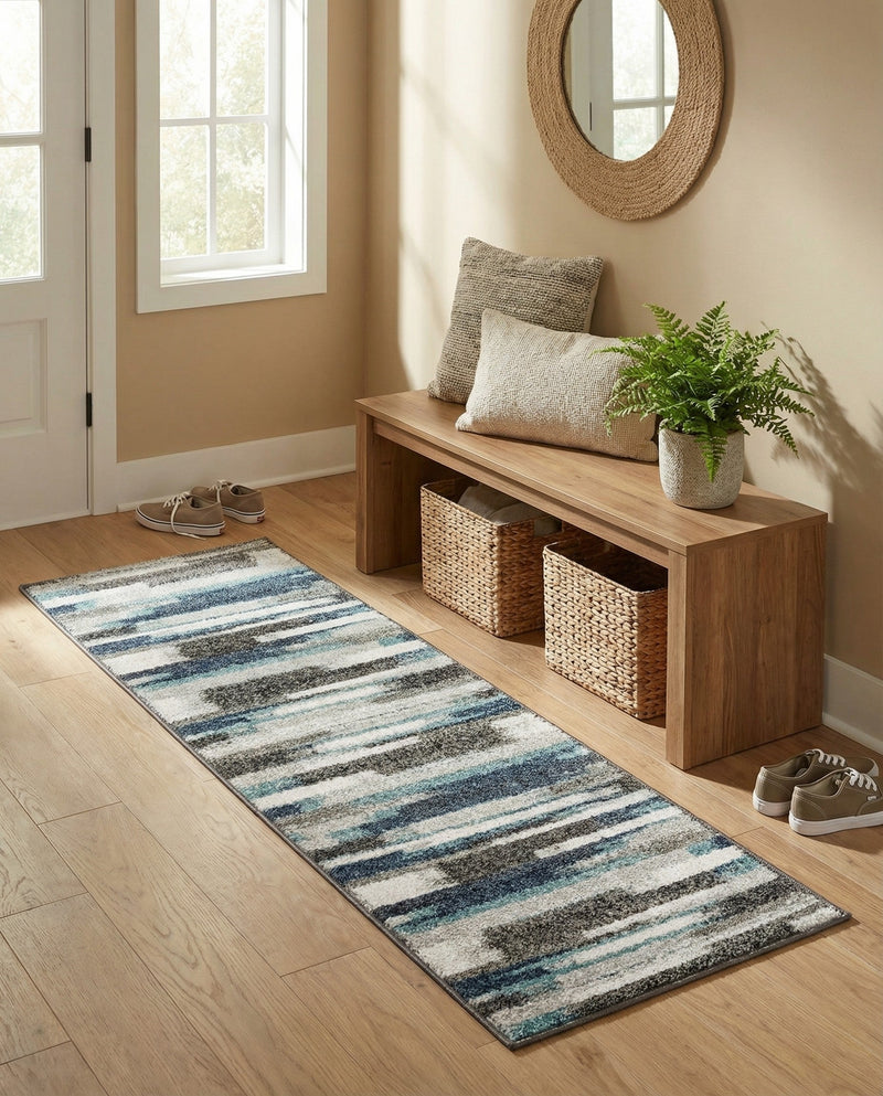 Autumn Meadow Collection Area Rug -  Duskridge Runner Blue Gray  lifestyle 86