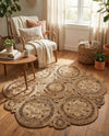 Woven Seaside Jute Collection Area Rug - Whittaker Round Natural  lifestyle 35