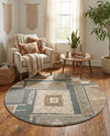 Savannah Sojourn Collection Area Rug -  Tsavo Round Multi  lifestyle 64