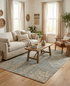 Savannah Threads Collection Area Rug -  Kalahari Rectangle Antique Blue  lifestyle 9