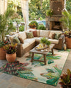 Seaside Blooms Collection Area Rug -  Fern Rectangle Multi  lifestyle 12