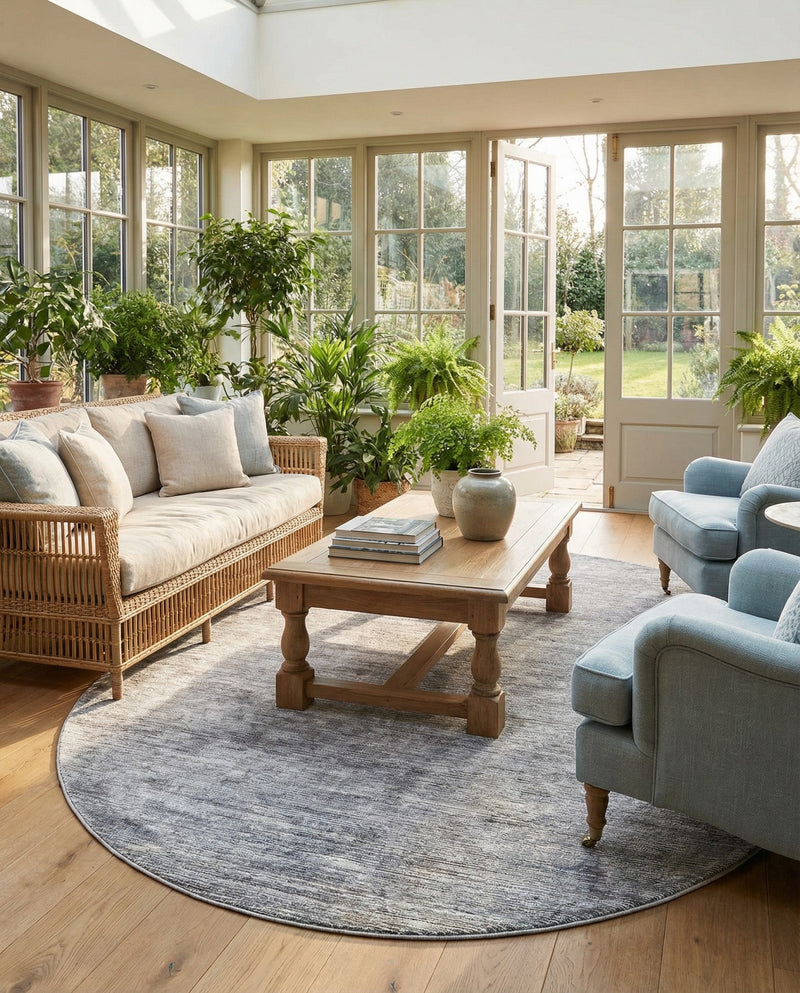 Bloomsbury Elegance Collection Area Rug -  Kensington (Gray) Oval Gray  lifestyle 34