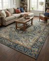 Patio Heritage Collection Area Rug -  Haven Rectangle Blue  lifestyle 24