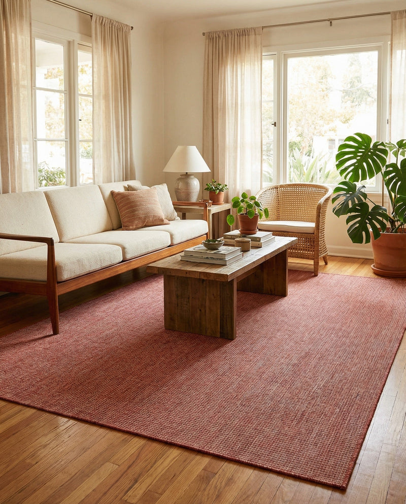 Seaside Serenity Collection Area Rug - Veranda (Rust Red) Rectangle Rust Red  lifestyle 9
