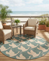 Seaside Haven Rugs Collection Area Rug -  Pelican Round Stone Blue  lifestyle 60