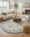 Savannah Series Collection Area Rug - Charleston (Sky blue) Oval Sky blue  lifestyle 57
