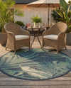 Coastal Terrace Collection Area Rug -  Anchor Round Navy Blue  lifestyle 65