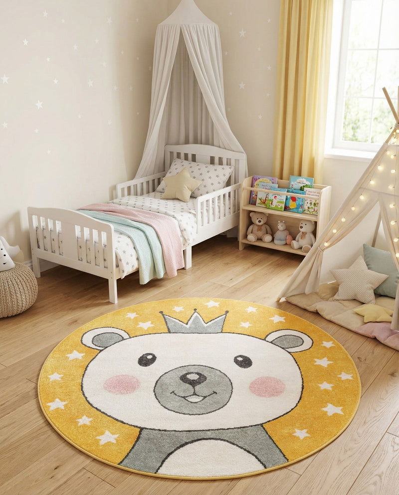 Wonder Tykes Collection Area Rug -  Enchant Round Yellow  lifestyle 6
