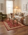 Isfahan Elegance Collection Area Rug - Naghsh-e Jahan (Burgundy) Rectangle Burgundy  lifestyle 46