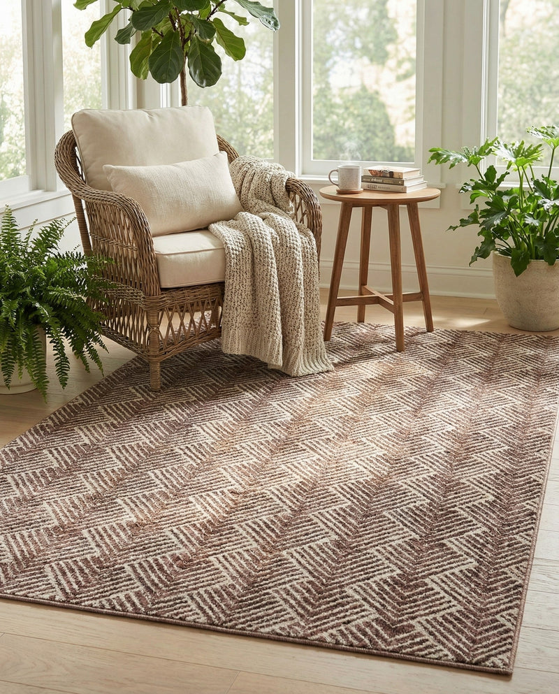 Geo Garden Lattice Collection Area Rug -  Casablanca Rectangle Dusty Rose  lifestyle 23