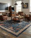 Seville Stripes Collection Area Rug -  Malaga (Navy Blue) Rectangle Navy Blue  lifestyle 10
