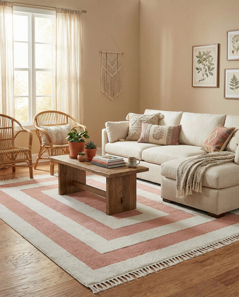 Sahara Chic Collection Area Rug -  Casablanca Rectangle Pink  lifestyle 44