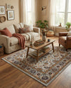 Casablanca Tapestry Collection Area Rug -  Marrakech (Cloud Gray) Square Cloud Gray  lifestyle 46