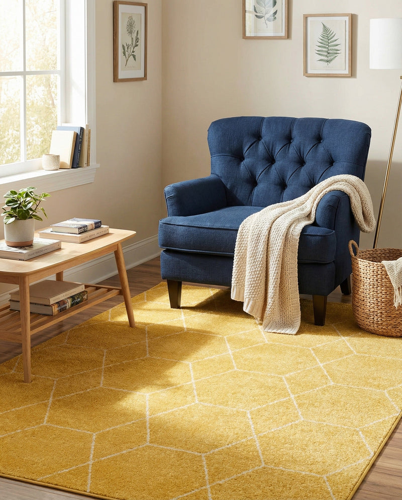 Trellis Mosaic Collection Area Rug - Arborville (Yellow) Rectangle Yellow  lifestyle 3