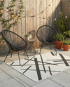 Urban Terrace Collection Area Rug -  Bowery Rectangle Black and White  lifestyle 4