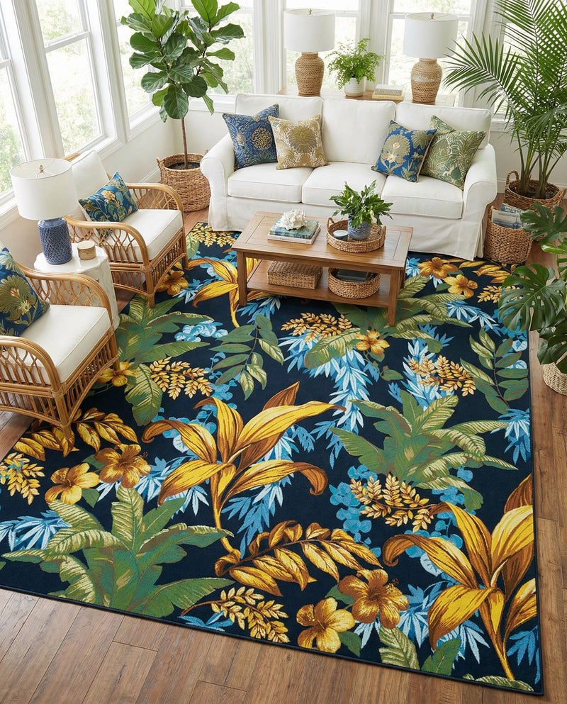 Seaside Blooms Collection Area Rug -  Grove Rectangle Multi  lifestyle 32