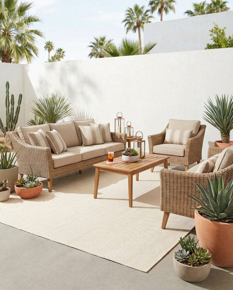 Jill Zarin Sedona Oasis Outdoor Collection Area Rug - Coconino (Pebble Stones) Square Pebble Stones  lifestyle 43