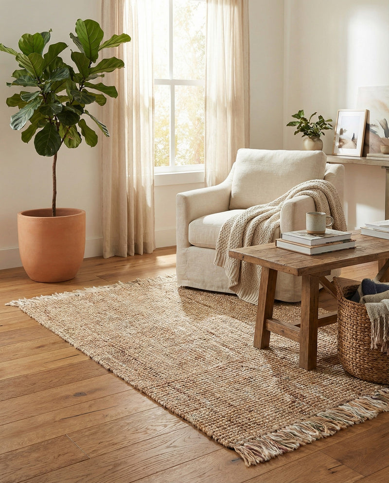 Savannah Jute Collection Area Rug - Tahoe Rectangle Natural  lifestyle 8