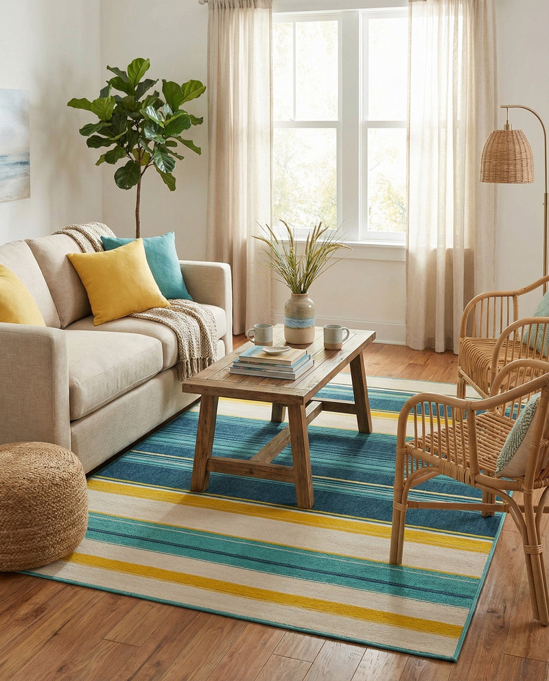 Terrace Fringe Collection Area Rug -  Veranda Rectangle Multi  lifestyle 16