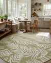 Seaside Blooms Collection Area Rug - Verdure (Green) Round Green  lifestyle 69